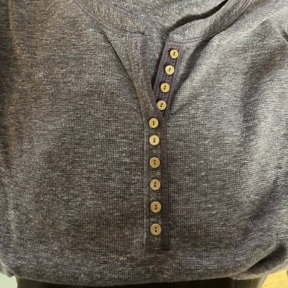 Gray/ Purple Free People Long Sleeve Bodysuit with Button Detail - Picture 4 of 5